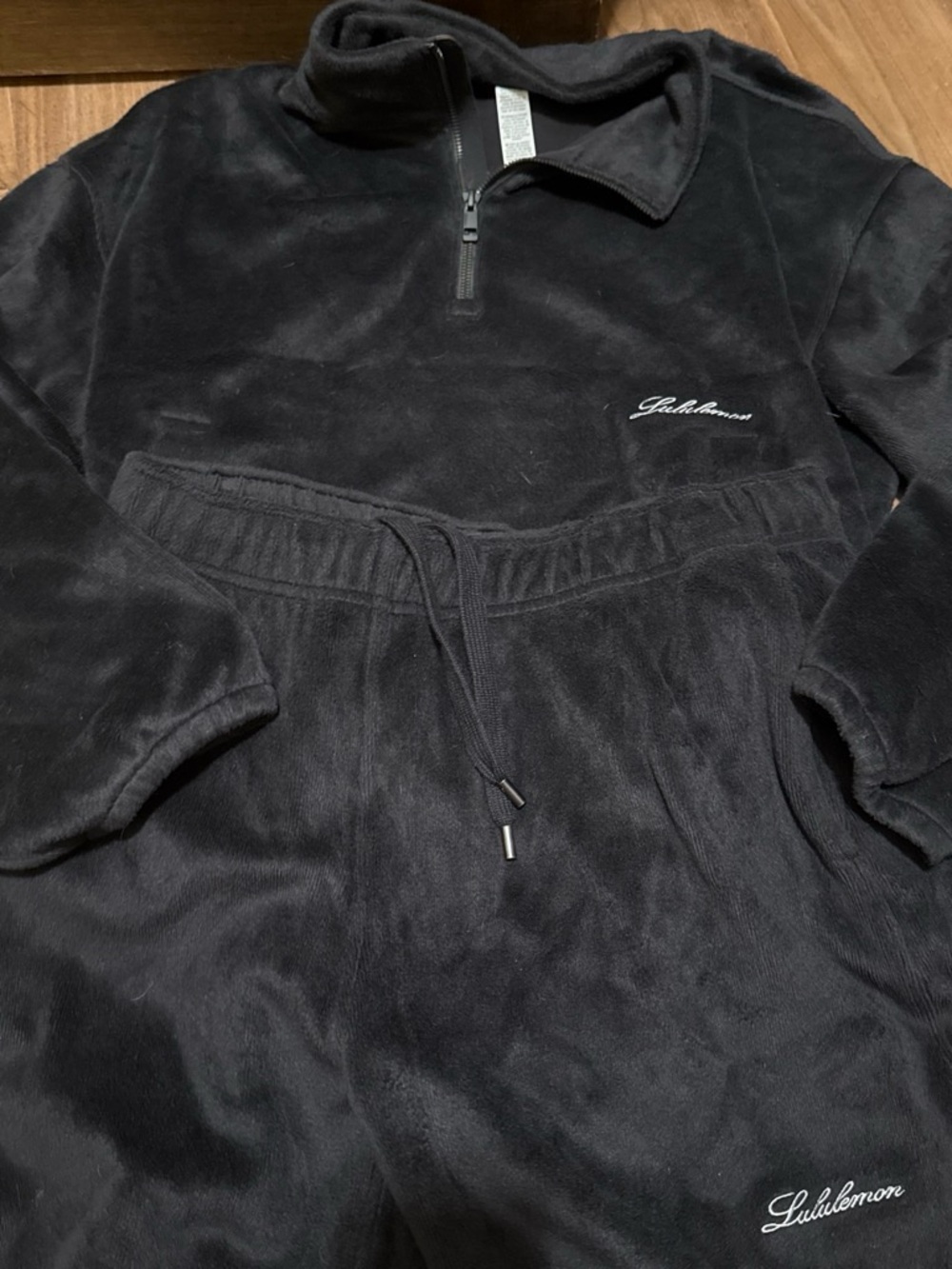 lululemon athletica  Black Half-Zip Fleece Pullover
